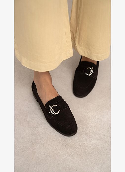 Fern Kahve Süet Hakiki Deri Kadın Makosen Ayakkabı - Görsel 6