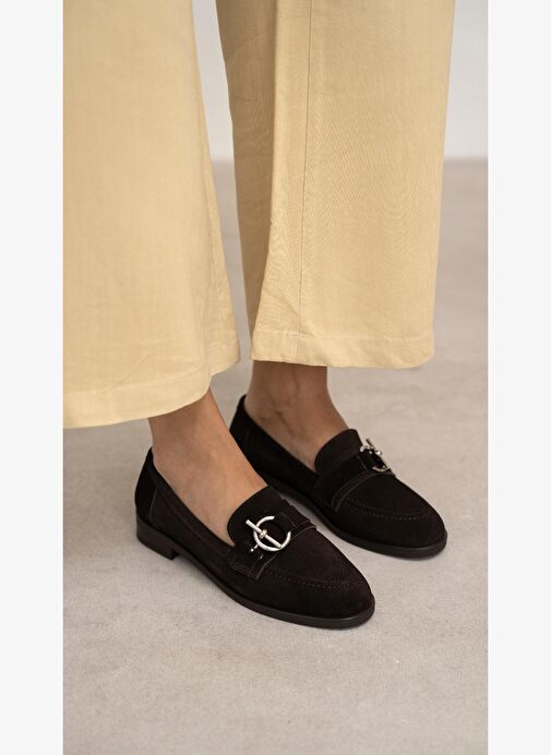 Fern Kahve Süet Hakiki Deri Kadın Makosen Ayakkabı - Görsel 5