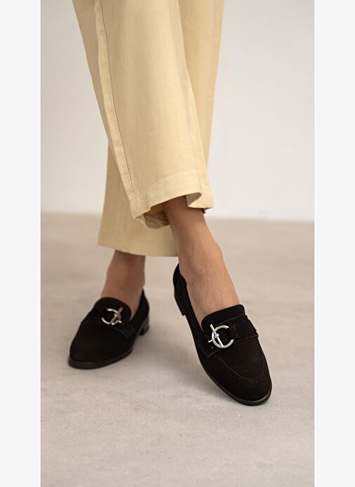 Fern Kahve Süet Hakiki Deri Kadın Makosen Ayakkabı - Görsel 3