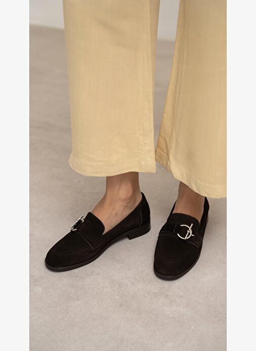 Fern Kahve Süet Hakiki Deri Kadın Makosen Ayakkabı - Görsel 4