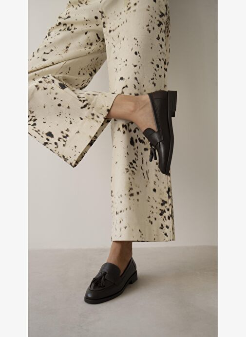 Pippa Kahve Hakiki Deri Kadın Makosen Ayakkabı - Görsel 6