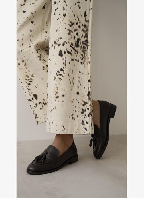 Pippa Kahve Hakiki Deri Kadın Makosen Ayakkabı - Görsel 5