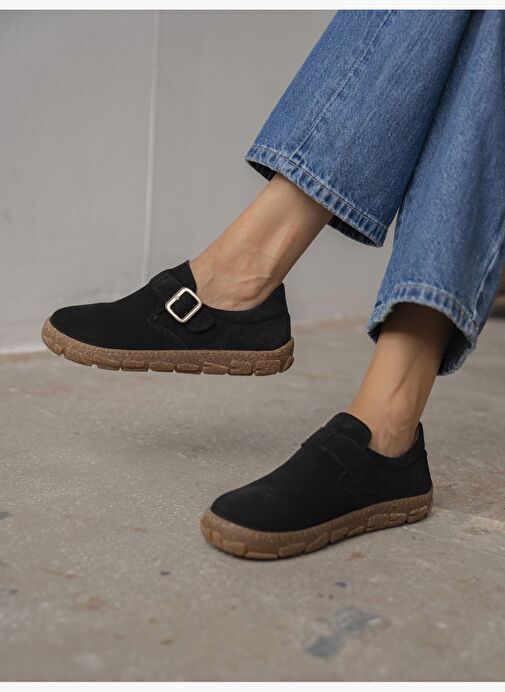 Hiva Siyah Hakiki Süet Kadın MAKOSEN - Görsel 2