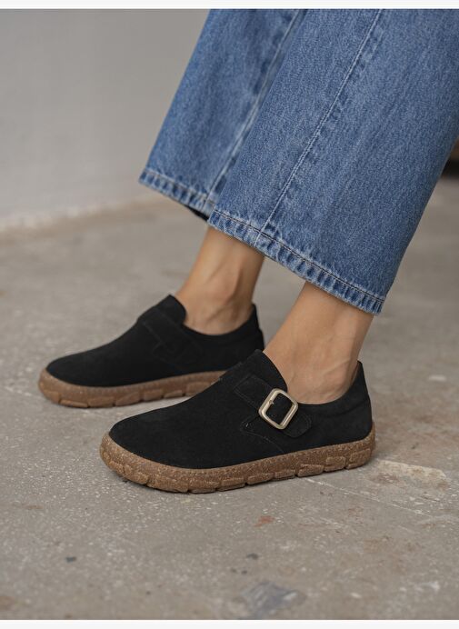 Hiva Siyah Hakiki Süet Kadın MAKOSEN - Görsel 5