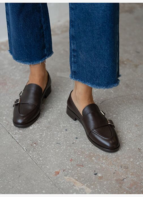 Vely Kahve Hakiki Deri Kadın MAKOSEN - Görsel 4