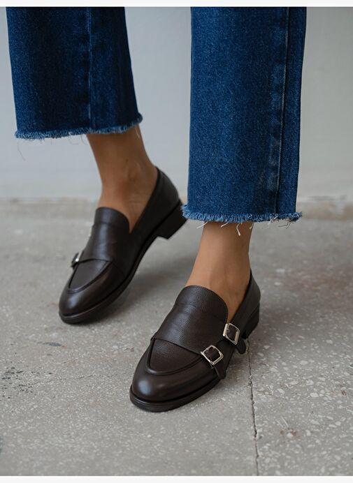 Vely Kahve Hakiki Deri Kadın MAKOSEN - Görsel 2