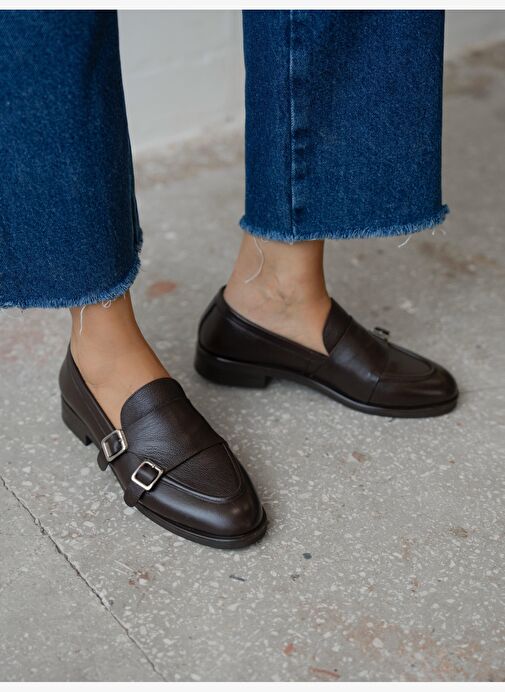 Vely Kahve Hakiki Deri Kadın MAKOSEN - Görsel 5