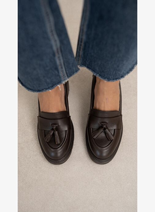 Rilsa Kahve Hakiki Deri Kadın MAKOSEN - Görsel 4