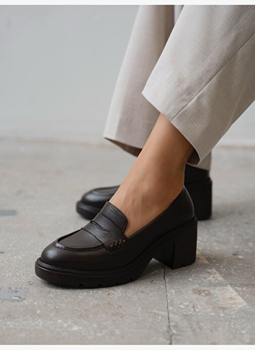 Caly Kahve Hakiki Deri Kadın MAKOSEN - Görsel 3