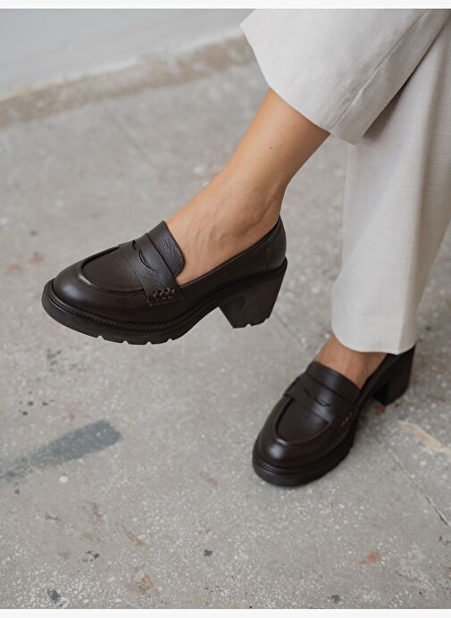 Caly Kahve Hakiki Deri Kadın MAKOSEN - Görsel 5