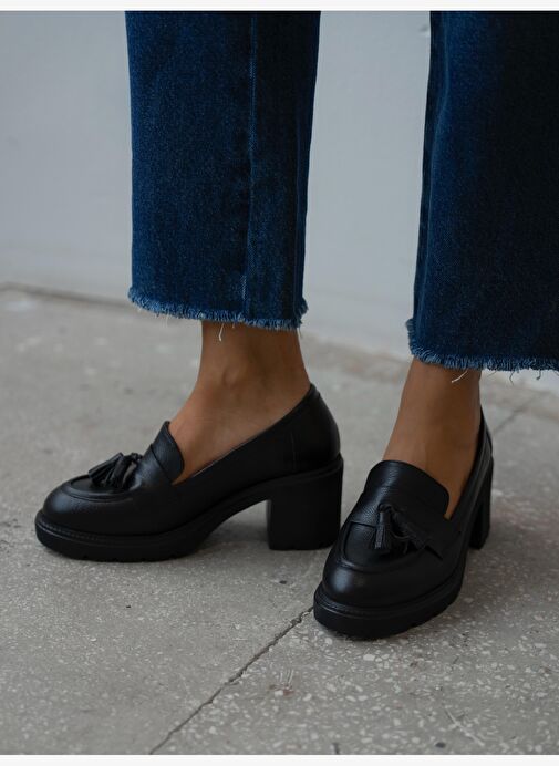 Rilsa Siyah Hakiki Deri Kadın MAKOSEN - Görsel 4