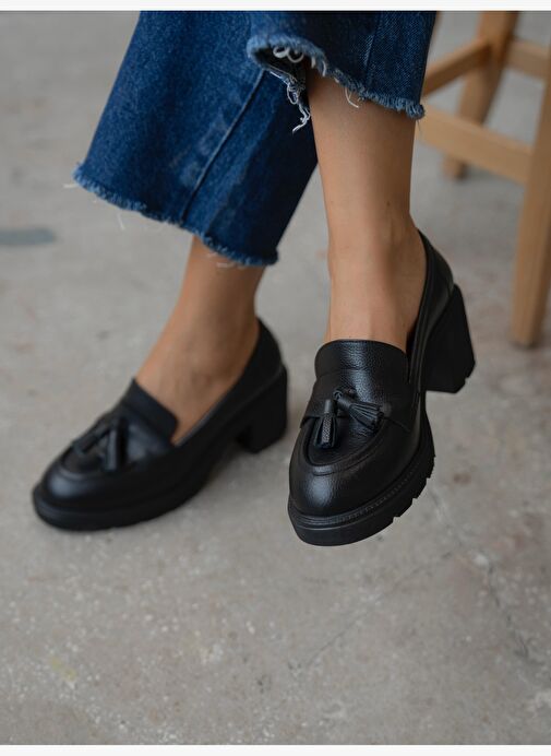 Rilsa Siyah Hakiki Deri Kadın MAKOSEN - Görsel 2