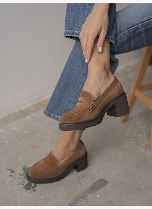 Caly Camel Süet Hakiki Deri Kadın MAKOSEN - Görsel 2