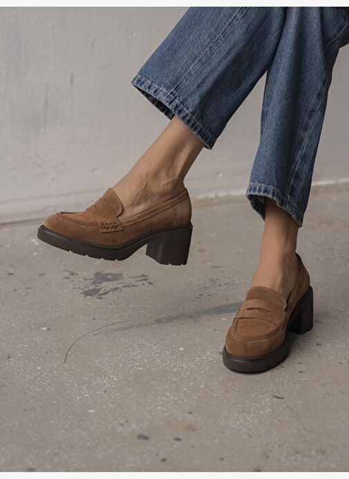 Caly Camel Süet Hakiki Deri Kadın MAKOSEN - Görsel 3