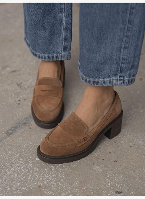 Caly Camel Süet Hakiki Deri Kadın MAKOSEN - Görsel 5