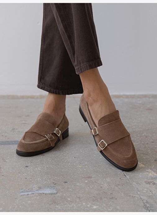 Vely Camel Süet Hakiki Deri Kadın MAKOSEN - Görsel 2