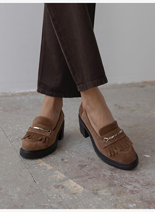 Epis Camel Süet Hakiki Deri Kadın MAKOSEN - Görsel 4