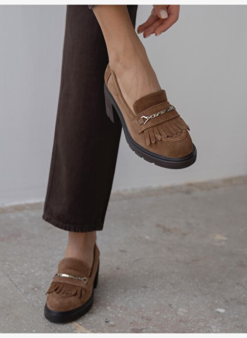 Epis Camel Süet Hakiki Deri Kadın MAKOSEN - Görsel 5