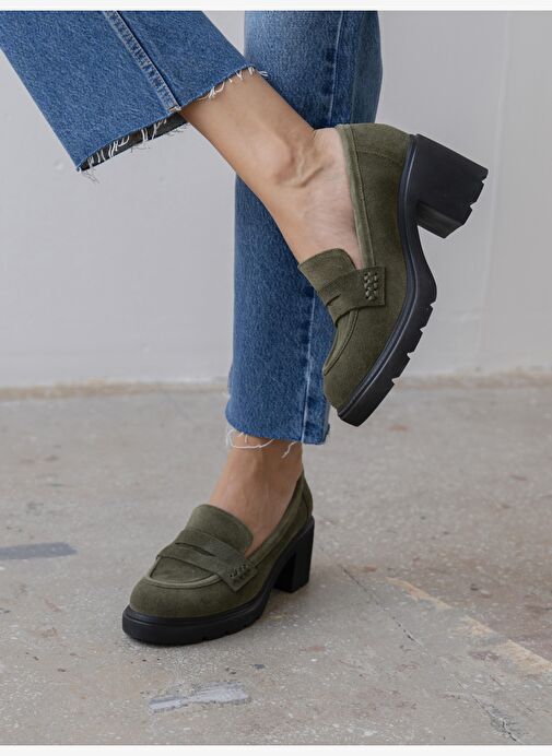 Caly Haki Süet Hakiki Deri Kadın MAKOSEN - Görsel 3