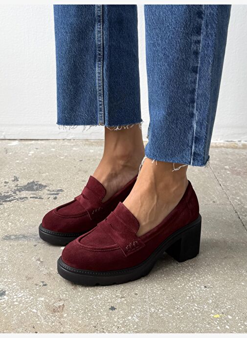 Caly Bordo Süet Hakiki Deri Kadın MAKOSEN - Görsel 6