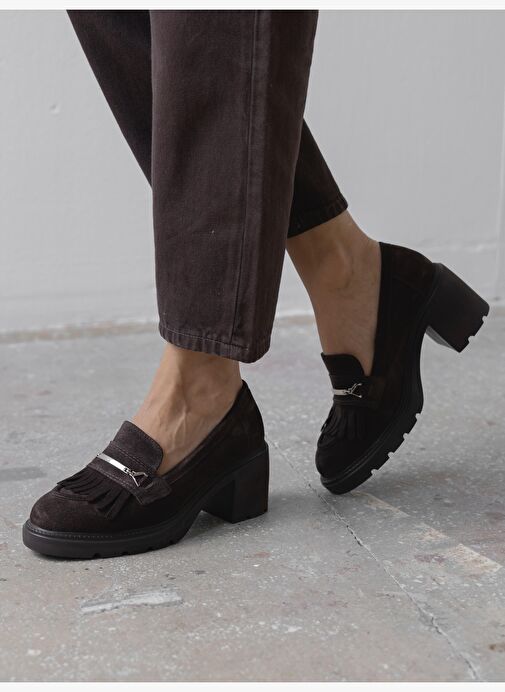 Epis Kahve Süet Hakiki Deri Kadın MAKOSEN - Görsel 5