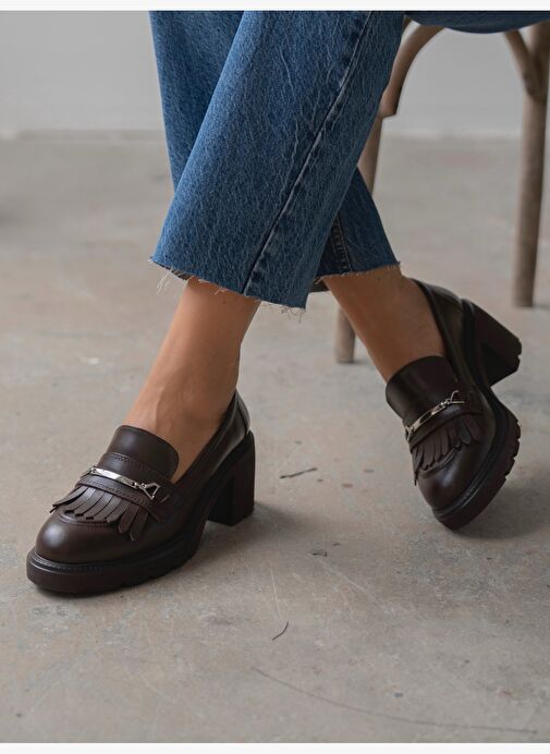 Epis Kahve Hakiki Deri Kadın MAKOSEN - Görsel 3