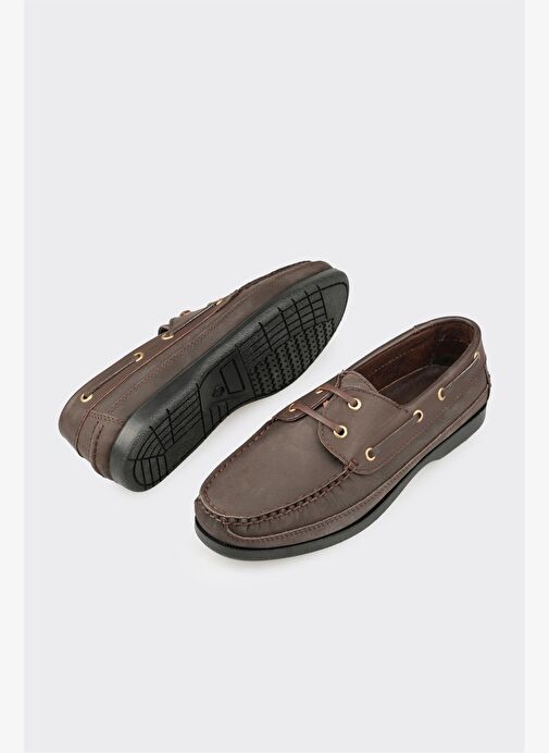 Kahve Deri Erkek Günlük Ayakkabı - Görsel 4