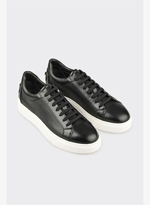 Siyah Deri Erkek Spor Ayakkabı - Görsel 3