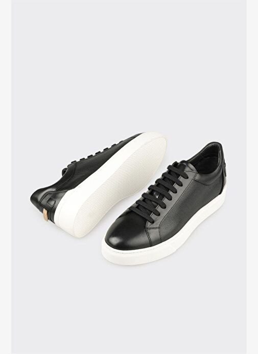 Siyah Deri Erkek Spor Ayakkabı - Görsel 4