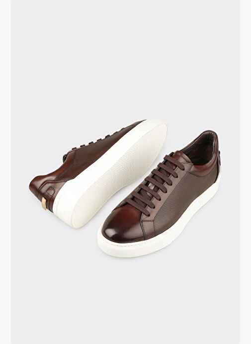 Kahve Deri Erkek Spor Ayakkabı - Görsel 4
