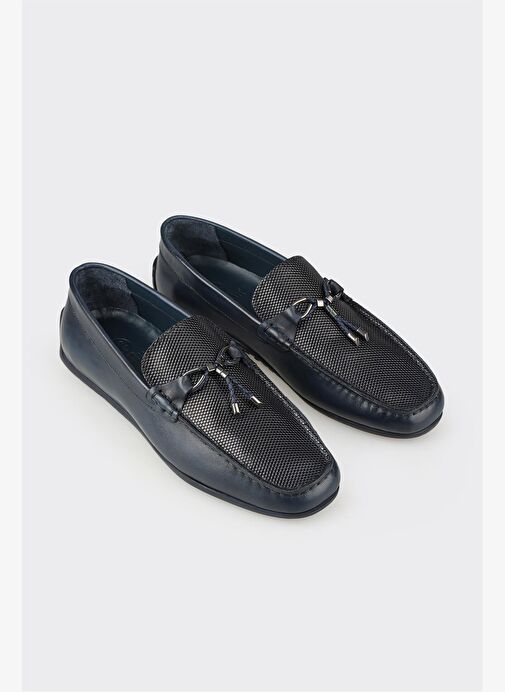 Lacivert Deri Erkek Günlük Ayakkabı - Görsel 3
