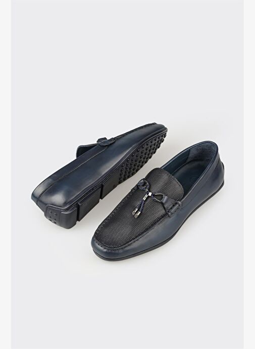 Lacivert Deri Erkek Günlük Ayakkabı - Görsel 4