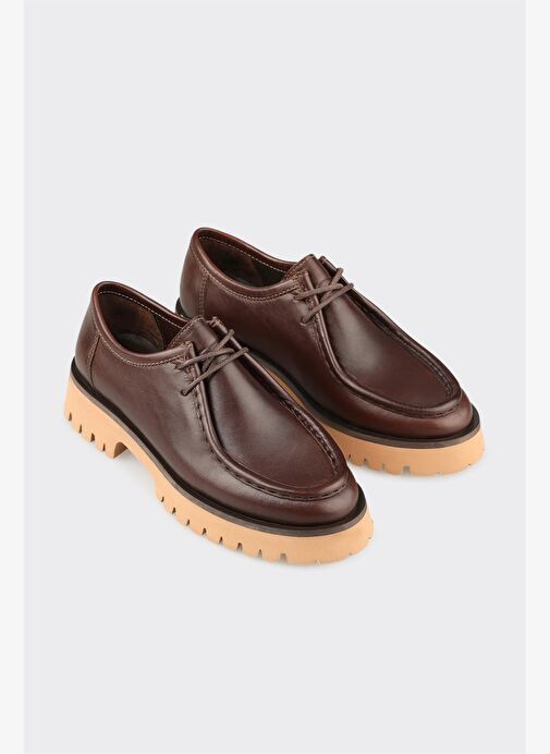 Kahve Deri Kadın Günlük Ayakkabı - Görsel 3
