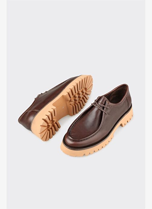 Kahve Deri Kadın Günlük Ayakkabı - Görsel 4