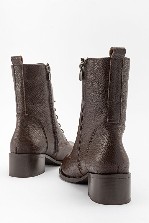 1190 KAHVE DERİ KADIN BOT - Görsel 5