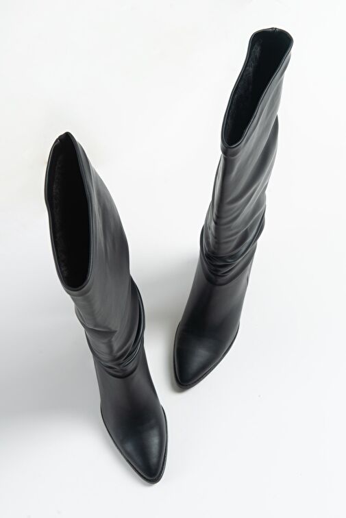 120 SİYAH CİLT KADIN ÇİZME - Görsel 6