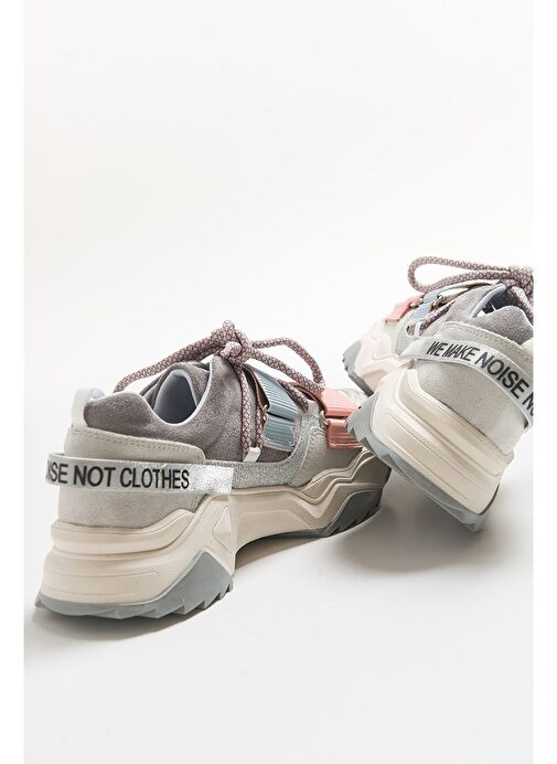 LULEN Buz Multi Sim Yazılı Cırtlı Kadın Spor Sneakers - Görsel 4