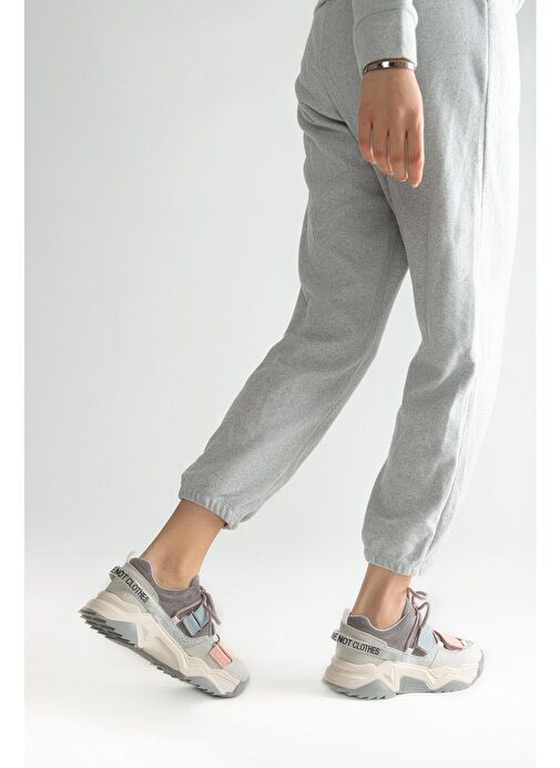 LULEN Buz Multi Sim Yazılı Cırtlı Kadın Spor Sneakers - Görsel 9