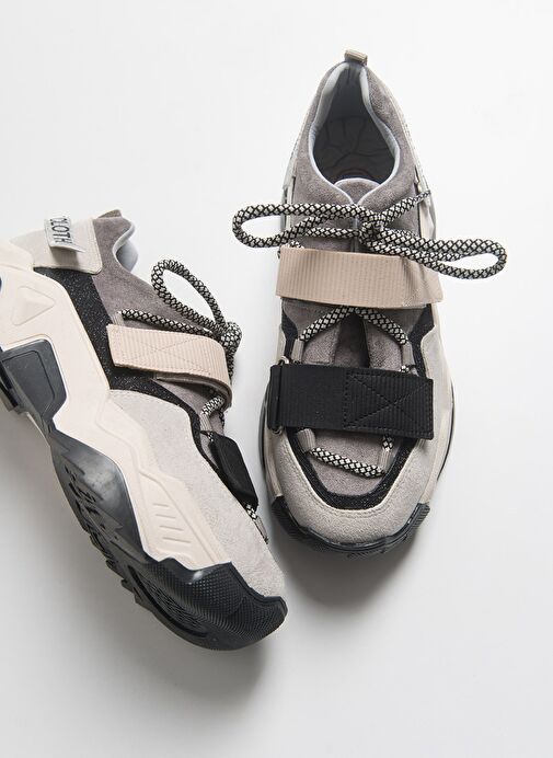 LULEN Siyah Vizon Sim Yazılı Cırtlı Kadın Spor Sneakers - Görsel 2