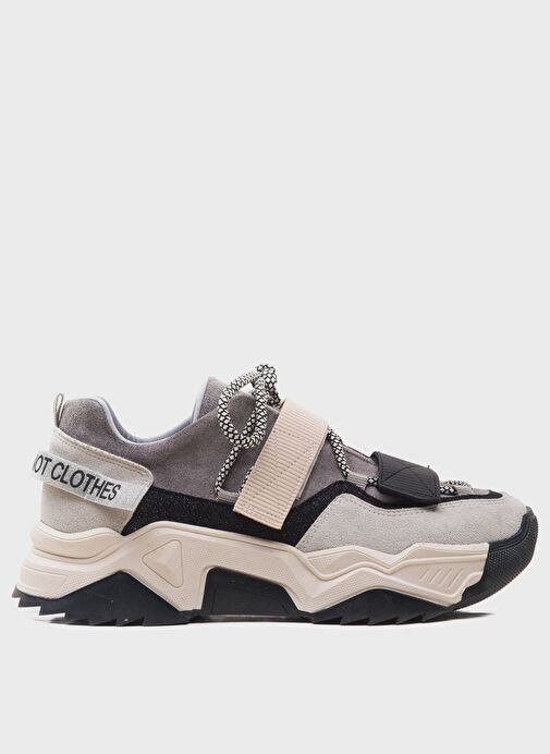 LULEN Siyah Vizon Sim Yazılı Cırtlı Kadın Spor Sneakers - Görsel 7