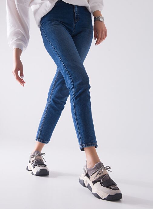 LULEN Siyah Vizon Sim Yazılı Cırtlı Kadın Spor Sneakers - Görsel 8