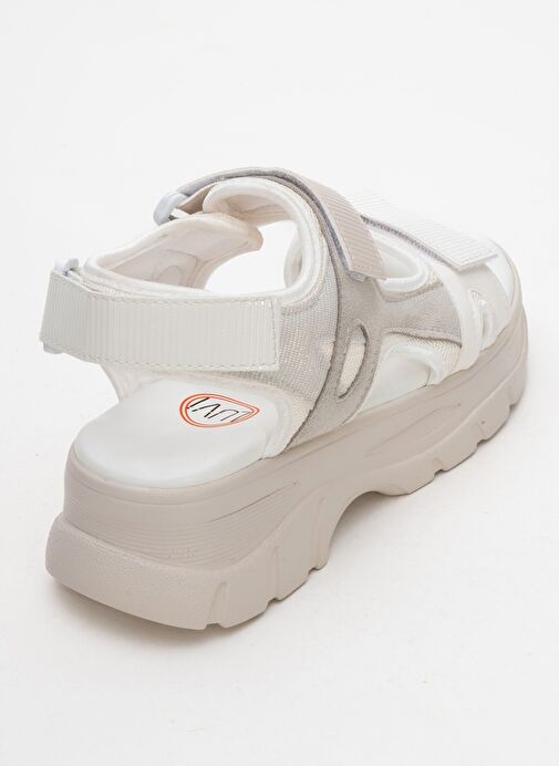 4740 Beyaz Beyaz Rugan Kadın Sandalet - Görsel 6