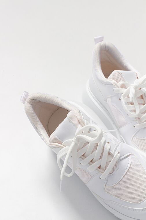 PURE Beyaz Cilt Fileli Kadın Spor Ayakkabı - Görsel 8