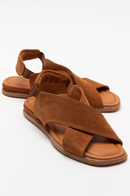 Luvi Shoes Luvi Shoes Taba Süet 706 Hakiki Deri Taba Suet Kadın Sandalet Boyner'de! Taba Süet - 2. görsel