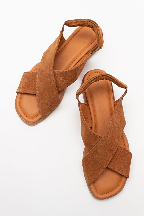 Luvi Shoes Luvi Shoes Taba Süet 706 Hakiki Deri Taba Suet Kadın Sandalet Boyner'de! Taba Süet - 3. görsel