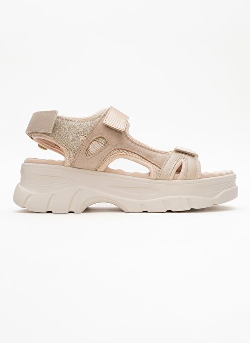 4740 Bej Rose Bantlı Kadın Sandalet - Görsel 7