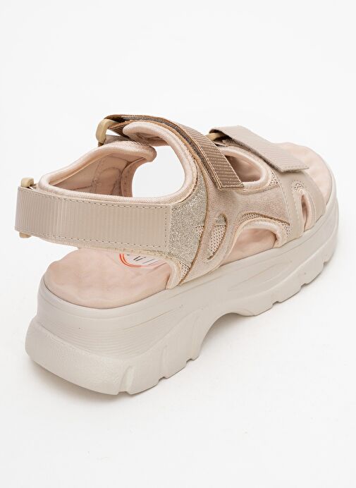 4740 Bej Rose Bantlı Kadın Sandalet - Görsel 6