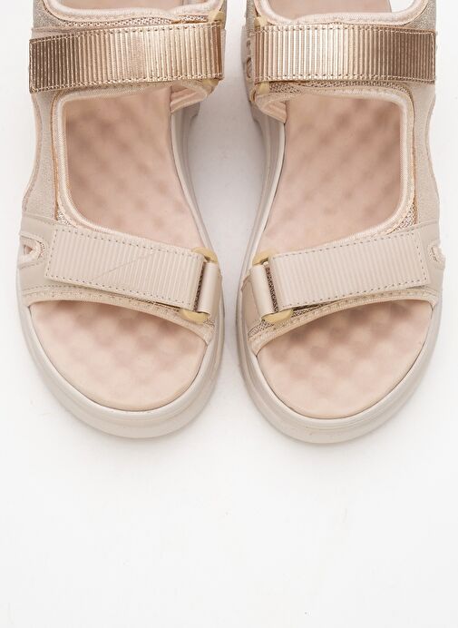 4740 Bej Rose Bantlı Kadın Sandalet - Görsel 3