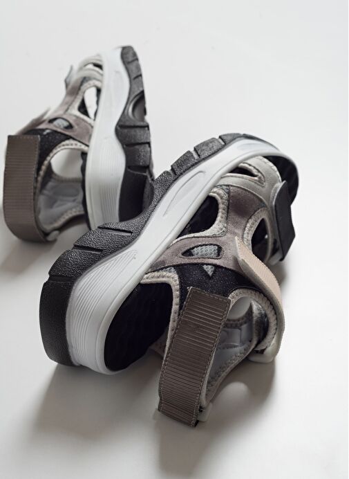 4740 Buz Siyah Multi Kadın Sandalet - Görsel 6