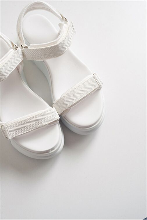 4760 Beyaz Kadın Sandalet - Görsel 4